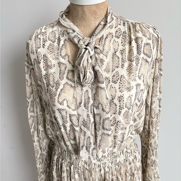 Anthropologie Current Air Olivia Snake Print Midi Dress MEDIUM - Picture 4 of 10